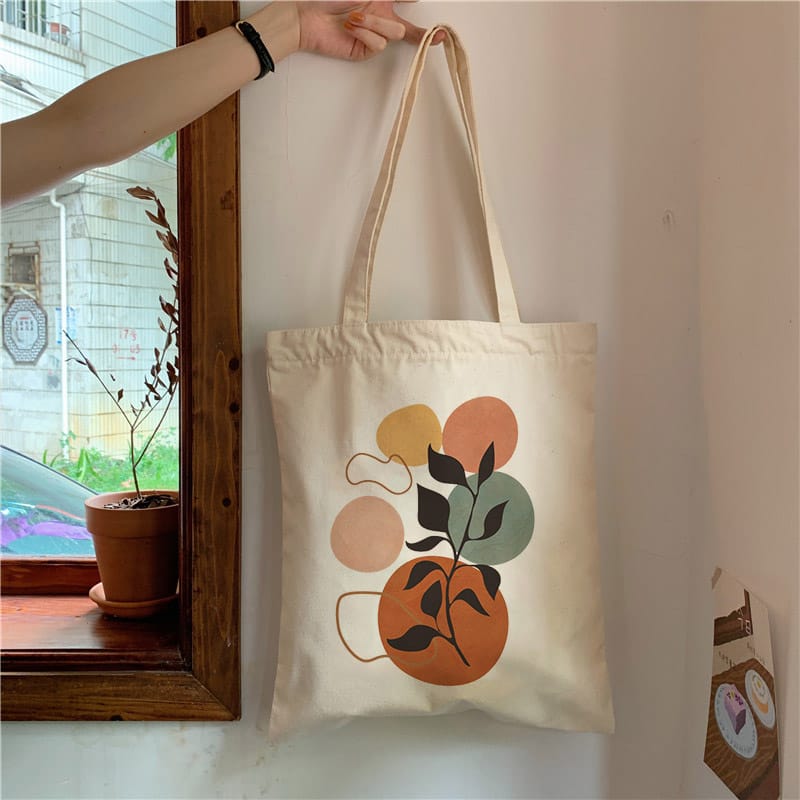 Cosmic Leaves Hand Painted Tote Bag