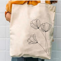 Sketched Tulip Printed Tote Bag